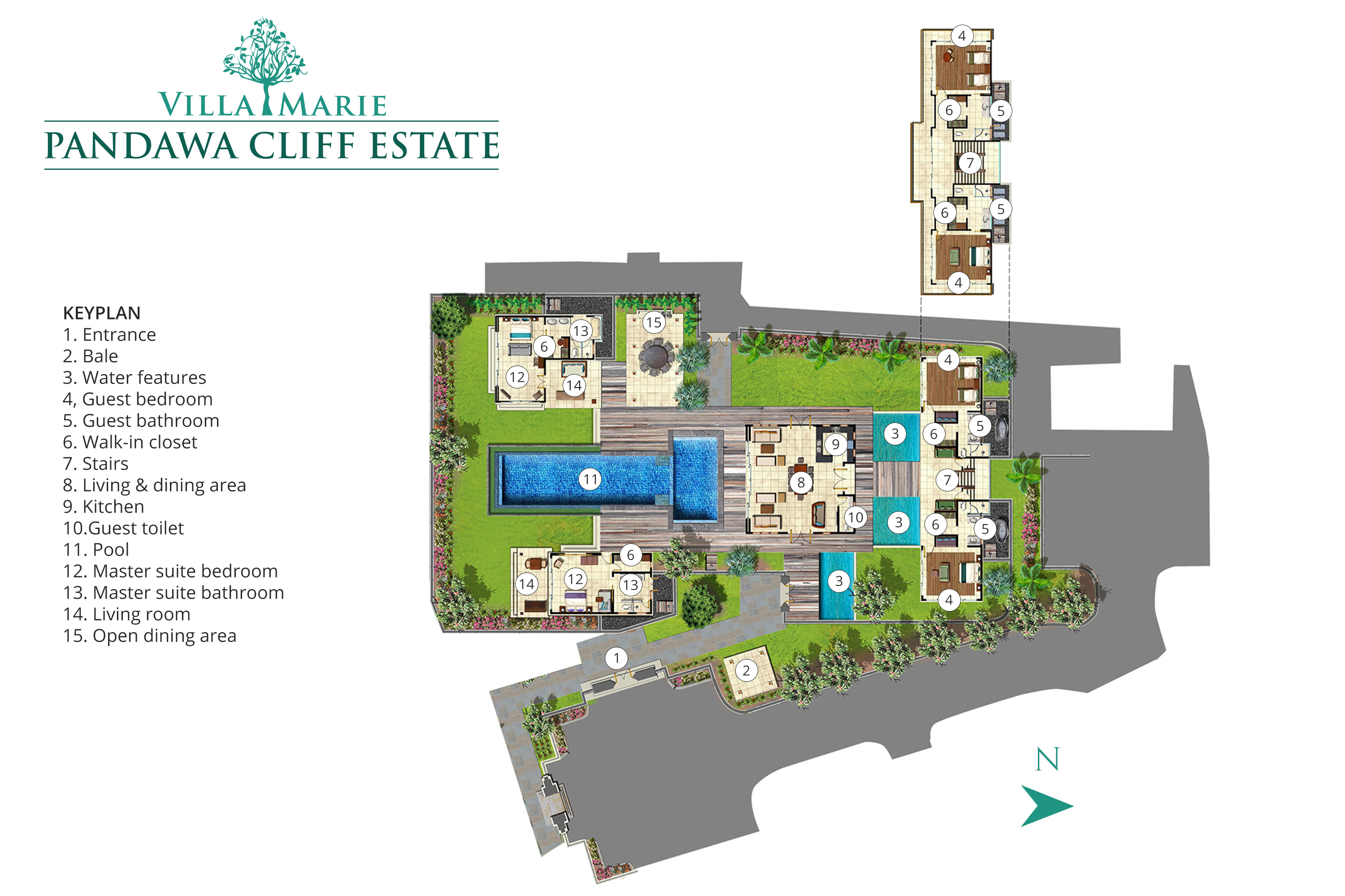 Pandawa Cliff Estate - Villa Marie Floorplan
